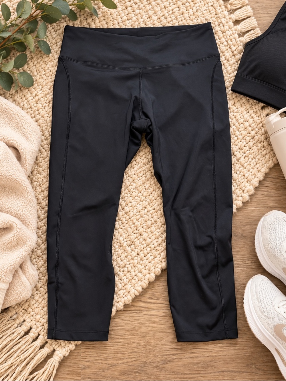 Nike Dri-FIT Black High Rise Crop Leggings Women’s Large Athletic Workout